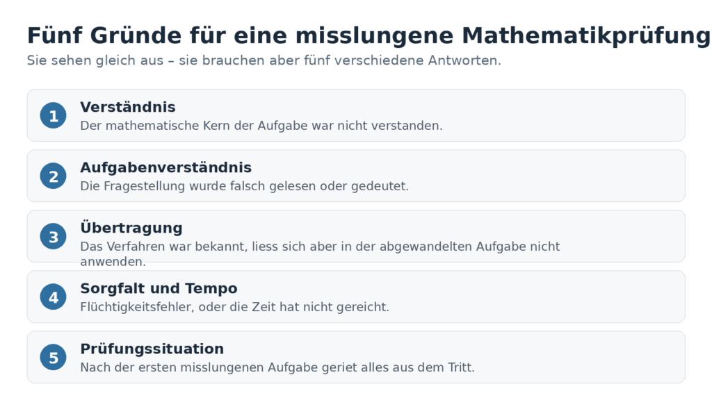 Gymi-Probezeit und plötzlich eine 3 in Mathematik